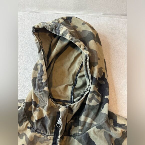 Zara Men Multicolor Camouflage Long Sleeve Pockets Full Zip Hooded Jacket Sz S - Picture 9 of 16